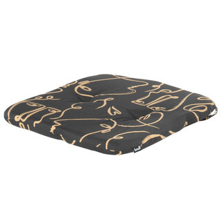 Hartman Hartman Delphine cushion w. anti-slip 44x40x3 -  Faces Black -UITLOOP