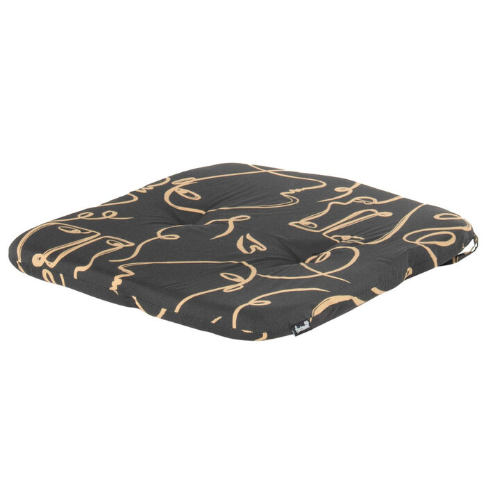 Hartman Hartman Delphine cushion w. anti-slip 44x40x3 - Faces Black -UITLOOP