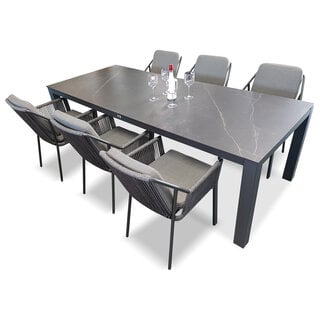 Hamilton Bay Outdoor Tierra Outdoor  7-piece garden set with 6x LIV GREY armchair and a BRIGA DEKTON KELYA table 240x100cm