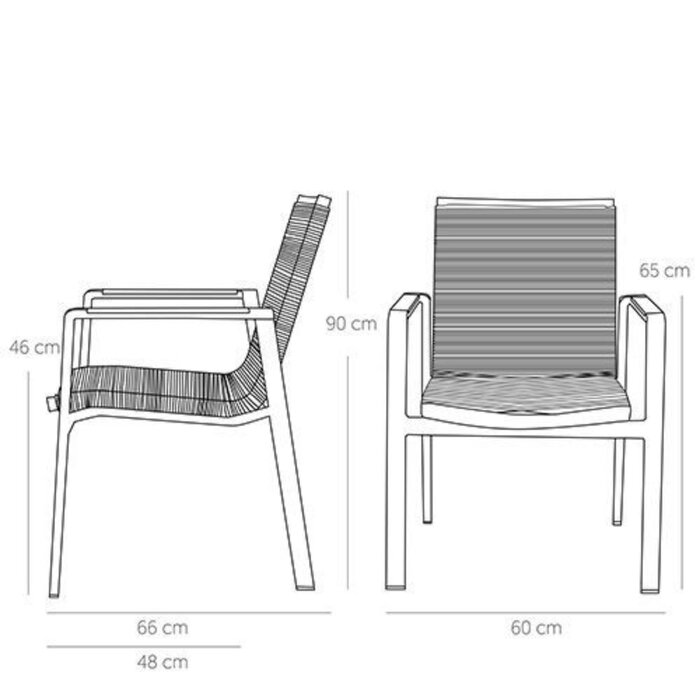 Higold Higold NOFI 3.0 diningchair -charcoal/black-teak ROPE
