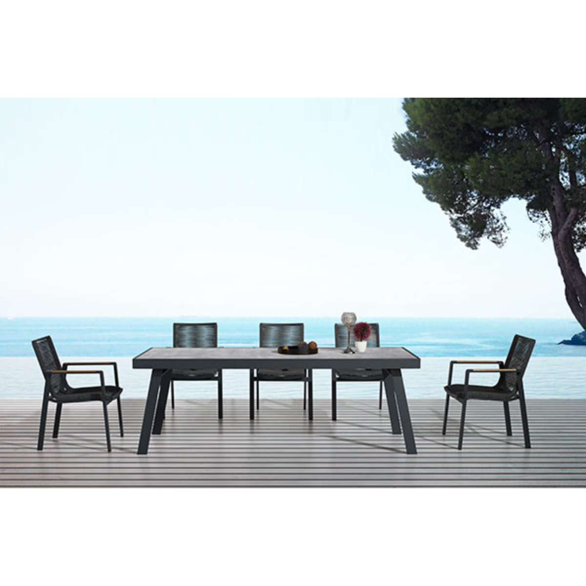 Higold Higold NOFI  / YORK diningtable 220*90cm charcoal/teak