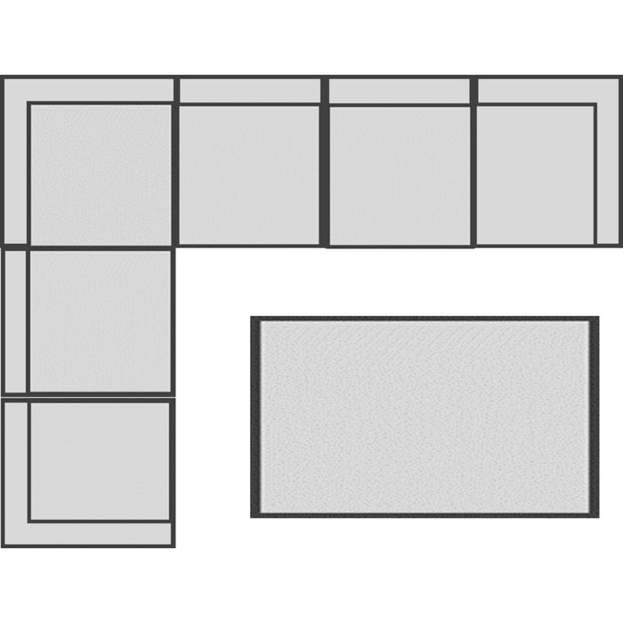 Kettler PALMA 7delige hoekopstelling whitewash einddeel rechts white