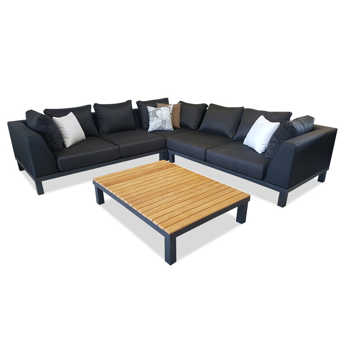 Hamilton Bay Outdoor Hamilton Bay Polo 2.0 Loungehoek XL 4-delig CHARCOAL-BLACK