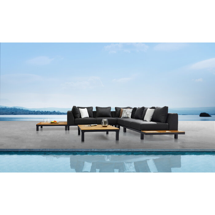 Hamilton Bay Outdoor Hamilton Bay Polo 2.0 Loungehoek XL 4-delig CHARCOAL-BLACK