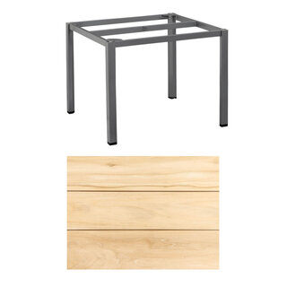 Kettler KETTLER tafel 95*95cm TEAK - brede lijst, CUBIC poot antraciet