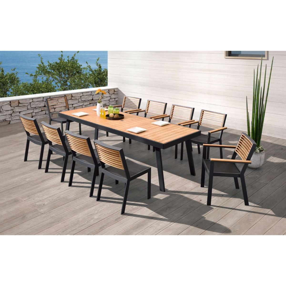 Higold Higold NOFI  / YORK diningtable 220*90cm charcoal/teak