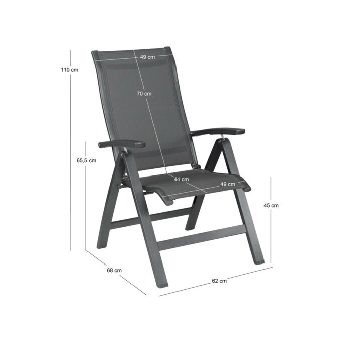 Kettler Kettler ALTURA CURVE recliner aluminum-textilene dark gray