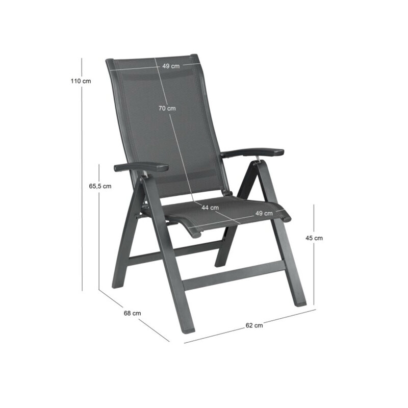 Kettler Kettler ALTURA CURVE recliner aluminum-textilene dark gray