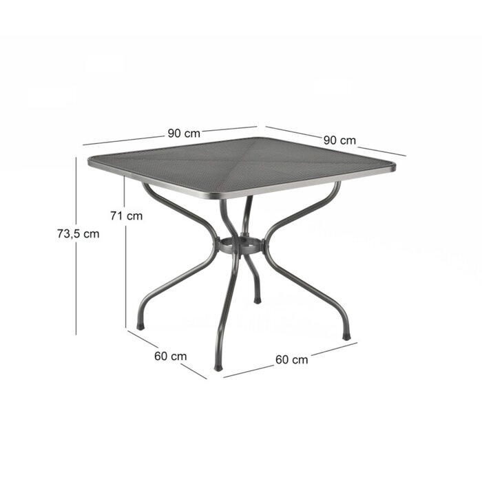 Kettler - Engarden Tafel 90x90cm strekmetaal - UITLOOP