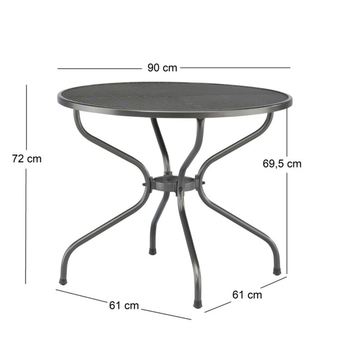 Siena Garden - Tafel round 90cm metal mesh