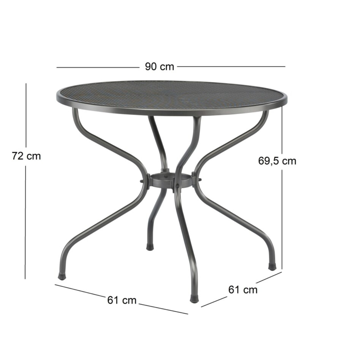 Siena Garden - Tafel round 90cm metal mesh