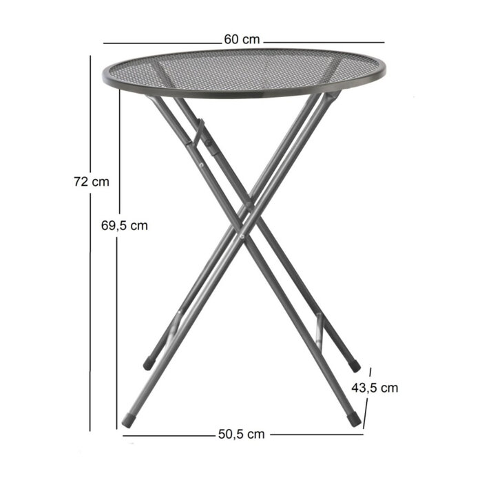 Engarden Engarden - Kettler balkonklaptafel rond 60cm strekmetaal
