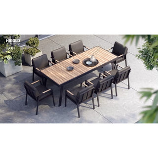 Higold Higold 9-delig NOFI DINING SET CHARCOAL - TEAK +cushions