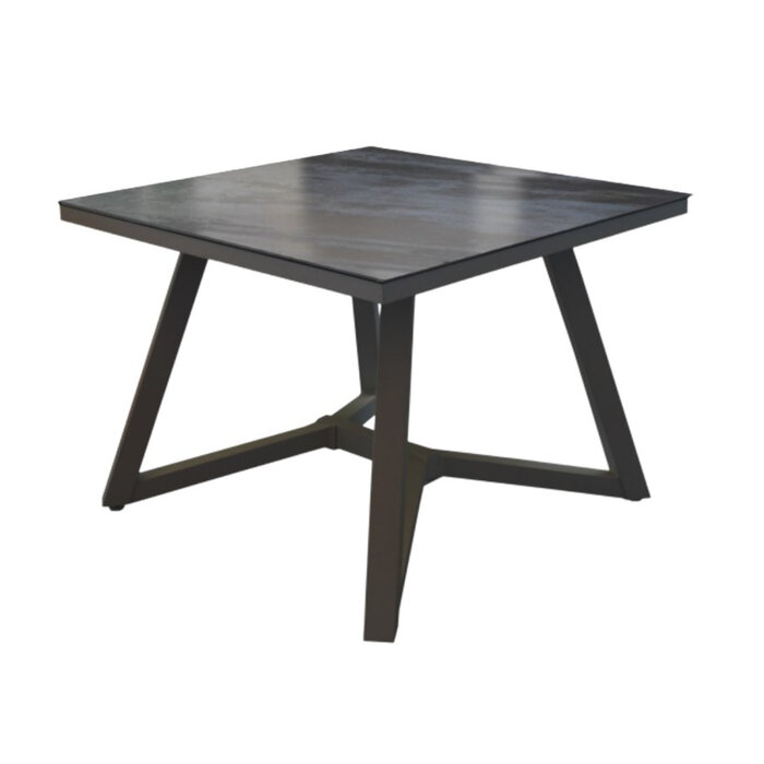 Proloisirs Proloisirs AGIRA table 100x100 dark gray frame + dekton trilium top