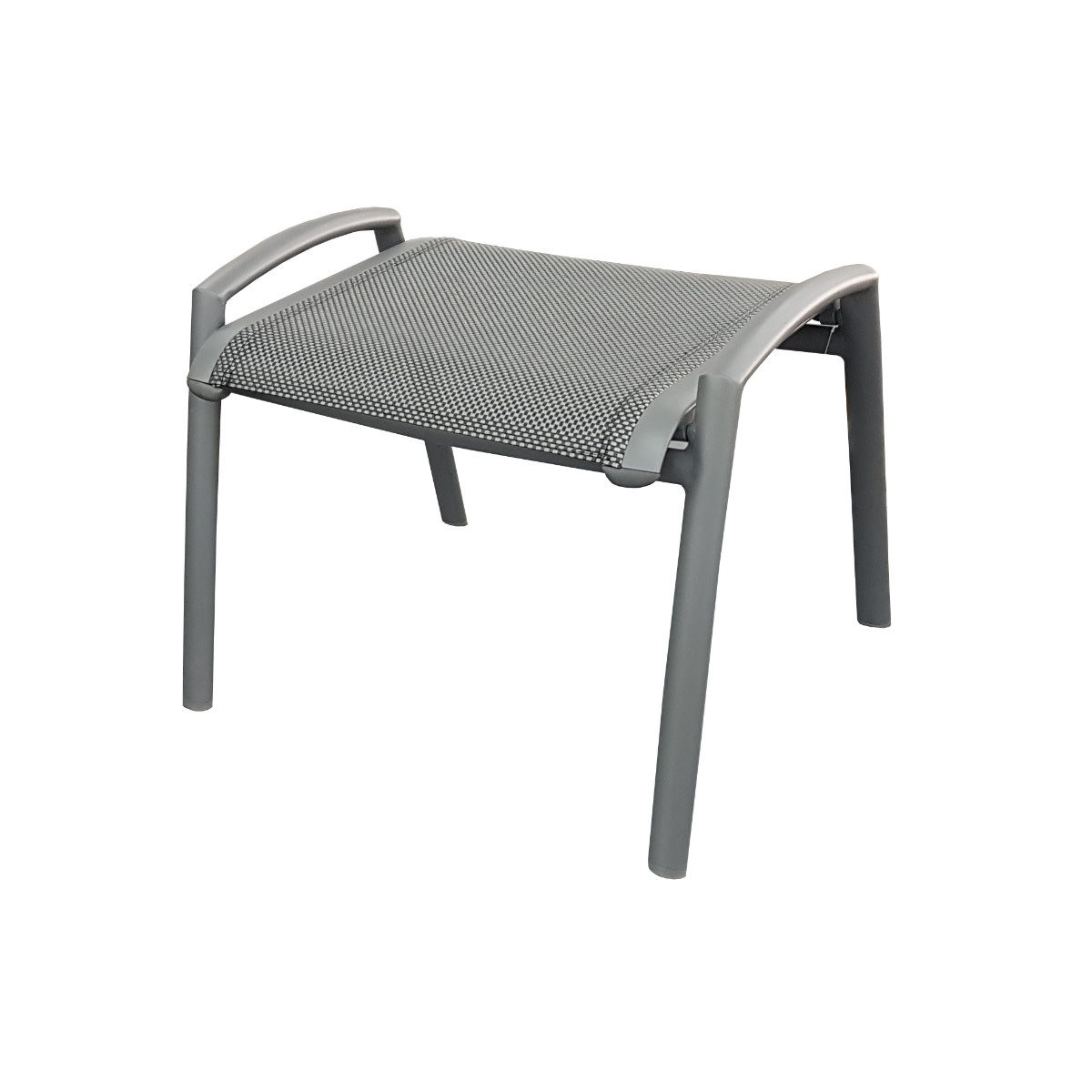 Oceo Primero Footstool antraciet 4*4 silver-black textileen