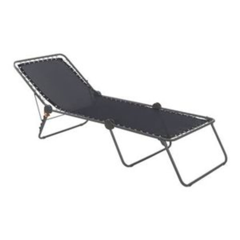 Lafuma Lafuma Siesta inklapbare Strechter Ligbed Black met titaniumgrijs frame