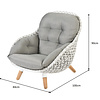 Tierra Outdoor Prince Lounge Chair White/Taupe -Charcoal cushions - TO-6322