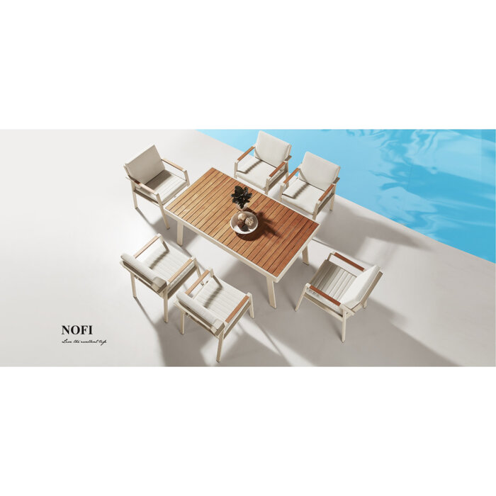 Higold Higold 7-delig NOFI diningset TAUPE +kussens