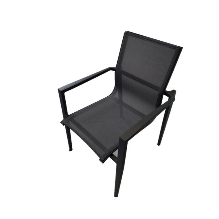 Hamilton Bay Outdoor Hamilton Bay OUTDOOR  5-piece dining set with 4 aurora alu. +Teak arms and SAMOS 200*100cm Ceramic stone