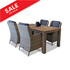 Hartman Tierra 5-delig set Melania Sunny Cream met Alaska tafel 180x100 grey washed