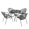 Kettler - EnGarden 5-piece TOLEDO set with stacking armchair and table 90cm ROUND expanded metal