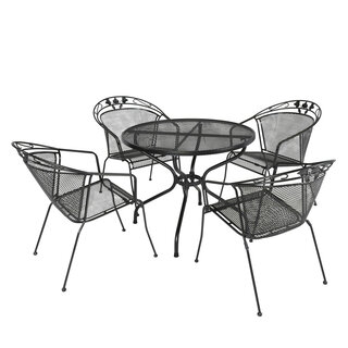 Siena Garden - 5-delig TOLEDO set met stapelfauteuil en tafel 90cm ROND strekmetaal