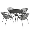 Siena Garden - 5-delig TOLEDO set met stapelfauteuil en tafel 105cm strekmetaal