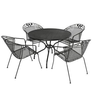 Engarden Siena Garden - 5-delig TOLEDO set met stapelfauteuil en tafel 105cm strekmetaal