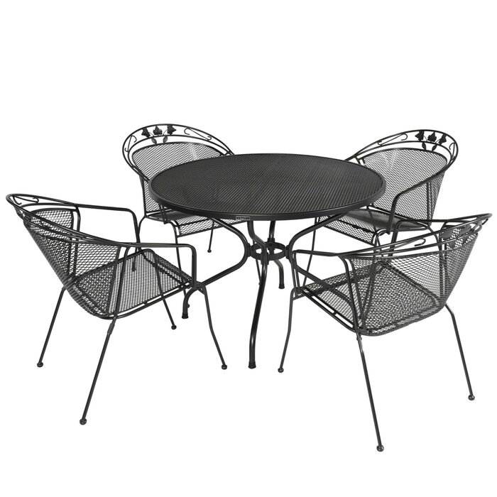 Engarden Kettler - EnGarden 5-delig TOLEDO set met stapelfauteuil en tafel 105cm strekmetaal