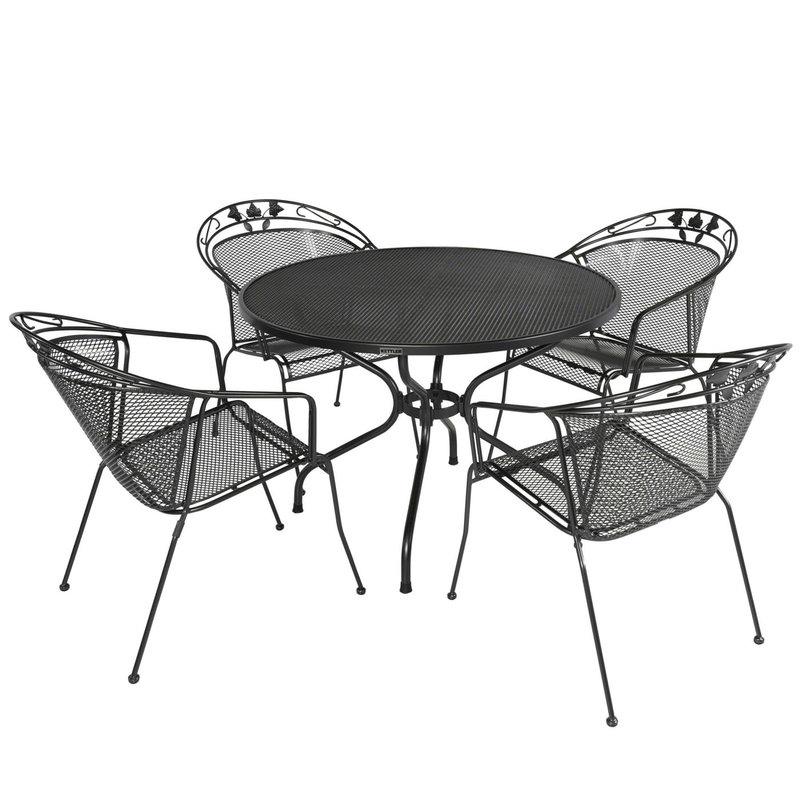 Kettler - EnGarden 5-delig TOLEDO set met stapelfauteuil en tafel 105cm strekmetaal