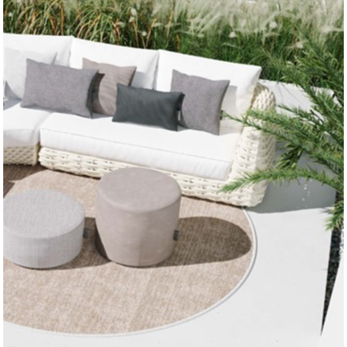 KMCT Outdoor karpet SOLID GREY - 120cm ROUND, nr.120008