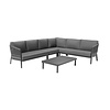 Kettler AREZZO  corner lounge set 294x224cm aluminum-rope dark grey