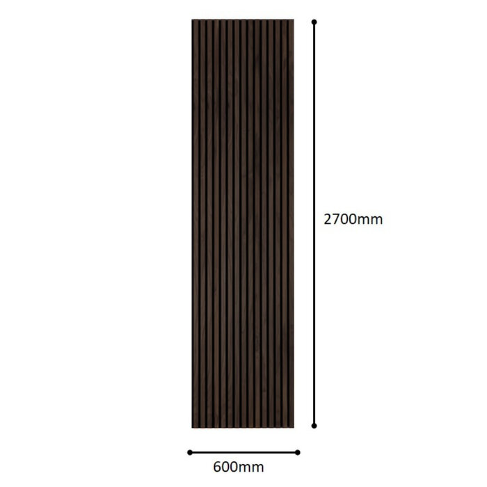 Hamilton Bay Outdoor Hamilton Bay Akoestisch wandpaneel - EBONY - 1 zijde fineer  - 2700x600mm