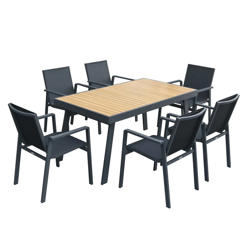 Higold Higold 7-delig NOFI diningset CHARCOAL  +kussens