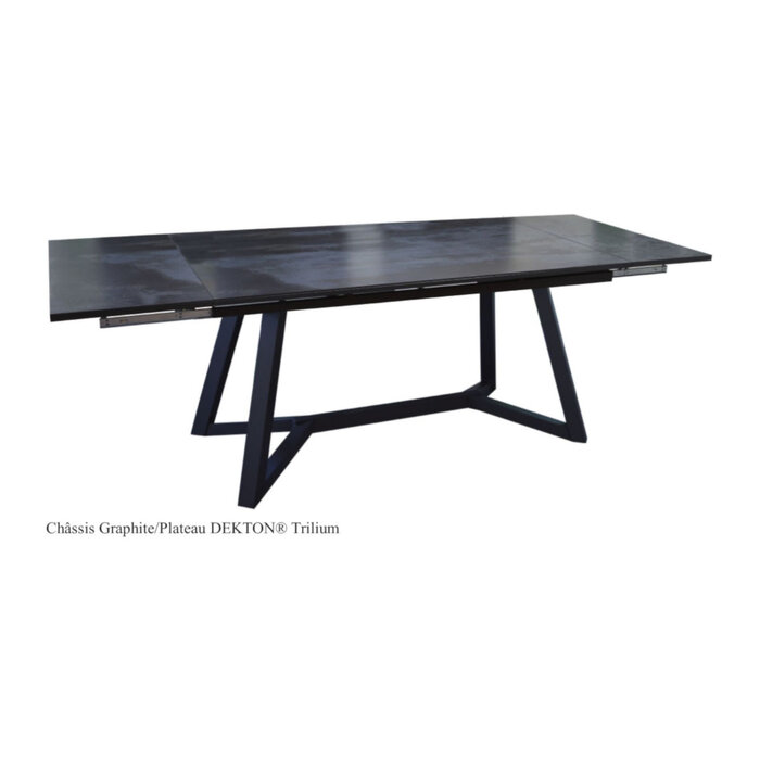 Proloisirs Proloisirs AGIRA Double Extension table 180/280x100 dark gray frame + dekton trilium slats
