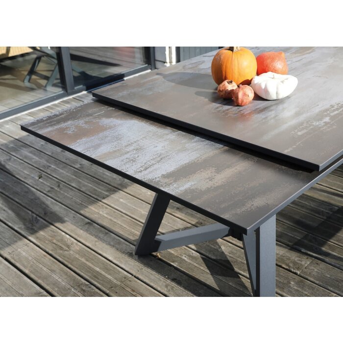 Proloisirs Proloisirs AGIRA Double Extension table 180/280x100 dark gray frame + dekton trilium slats