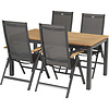 Hartman 5-piece dining set ARUBA  recliner teak with SONATA Table 160x90cm