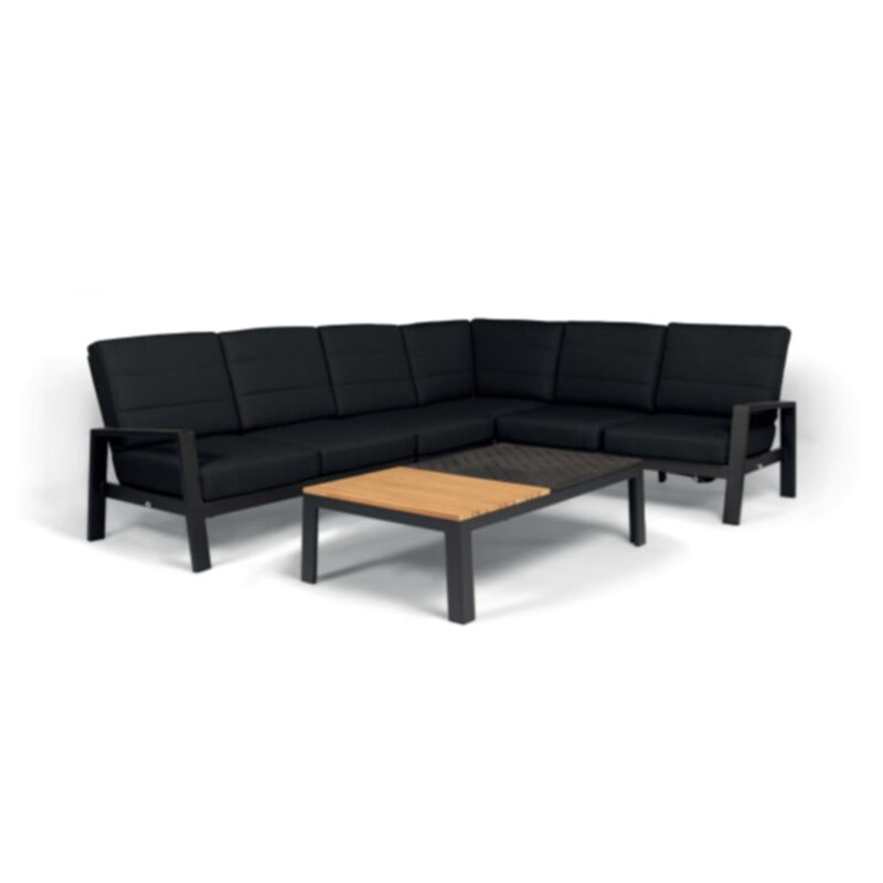 Tierra Outdoor Tierra Outdoor Queens Corner set XL Antraciet frame / ZWARTE kussen