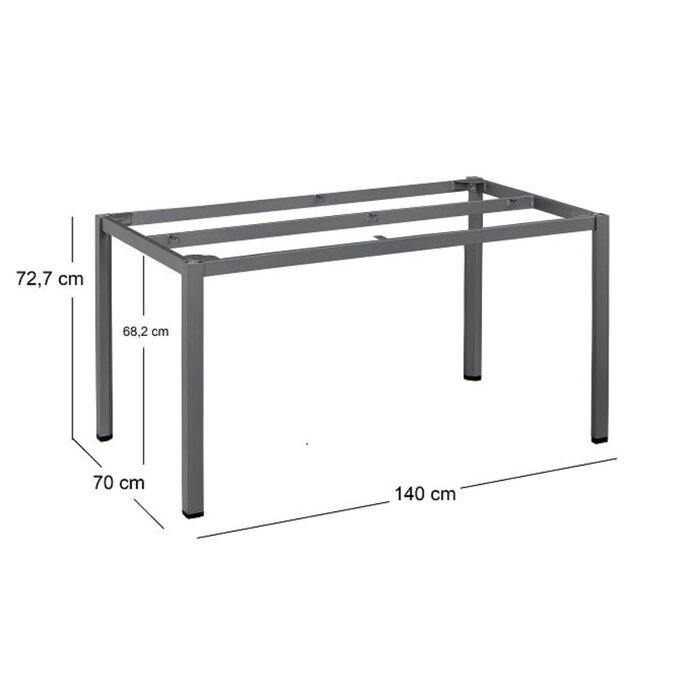 Kettler KETTLER tafel 140*70cm HPL Jura, CUBIC poot antraciet