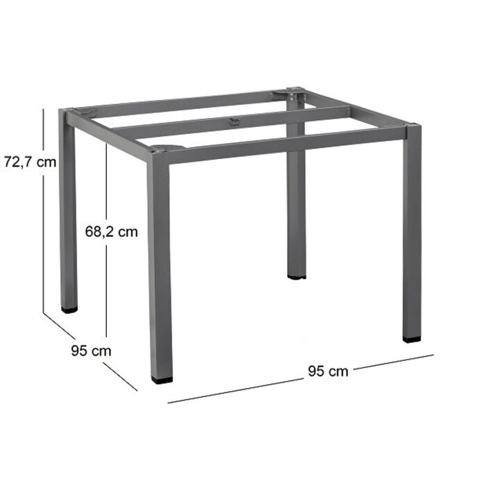 Kettler KETTLER table 95*95cm HPL Jura, CUBIC leg set anthracite grey