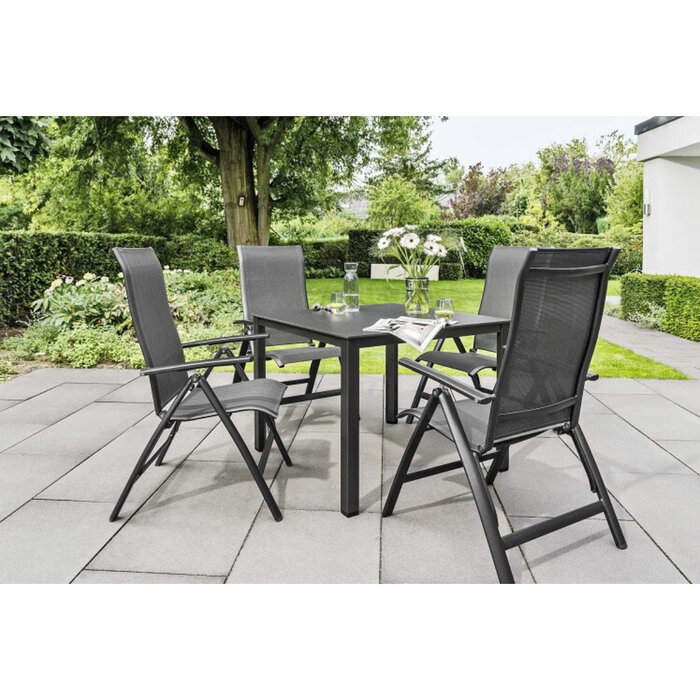 Kettler KETTLER tafel 95*95cm HPL Jura, CUBIC poot antraciet