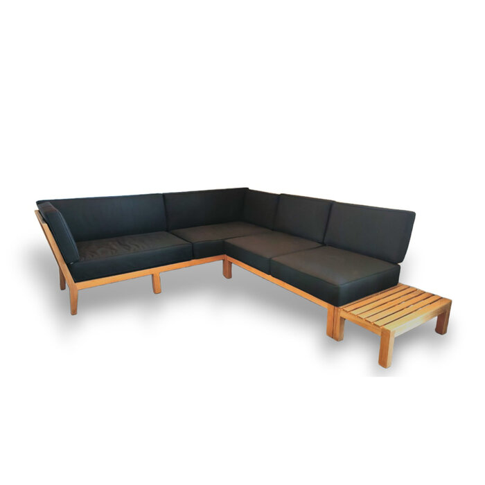 Hamilton Bay Outdoor Hamilton Bay Dynamo lounge corner 3-piece teak + cushions black