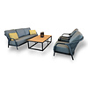 Tierra Outdoor Fiona 4-piece 3-seater sofa set anthracite frame / charcoal gray cushions