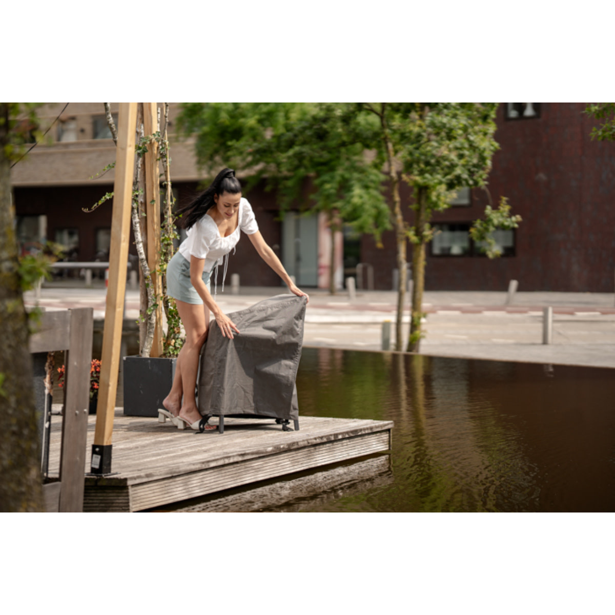 OUTDOOR COVERS Premium beschermhoes stapelstoelen tot 95cm, 66x95x133/93cm