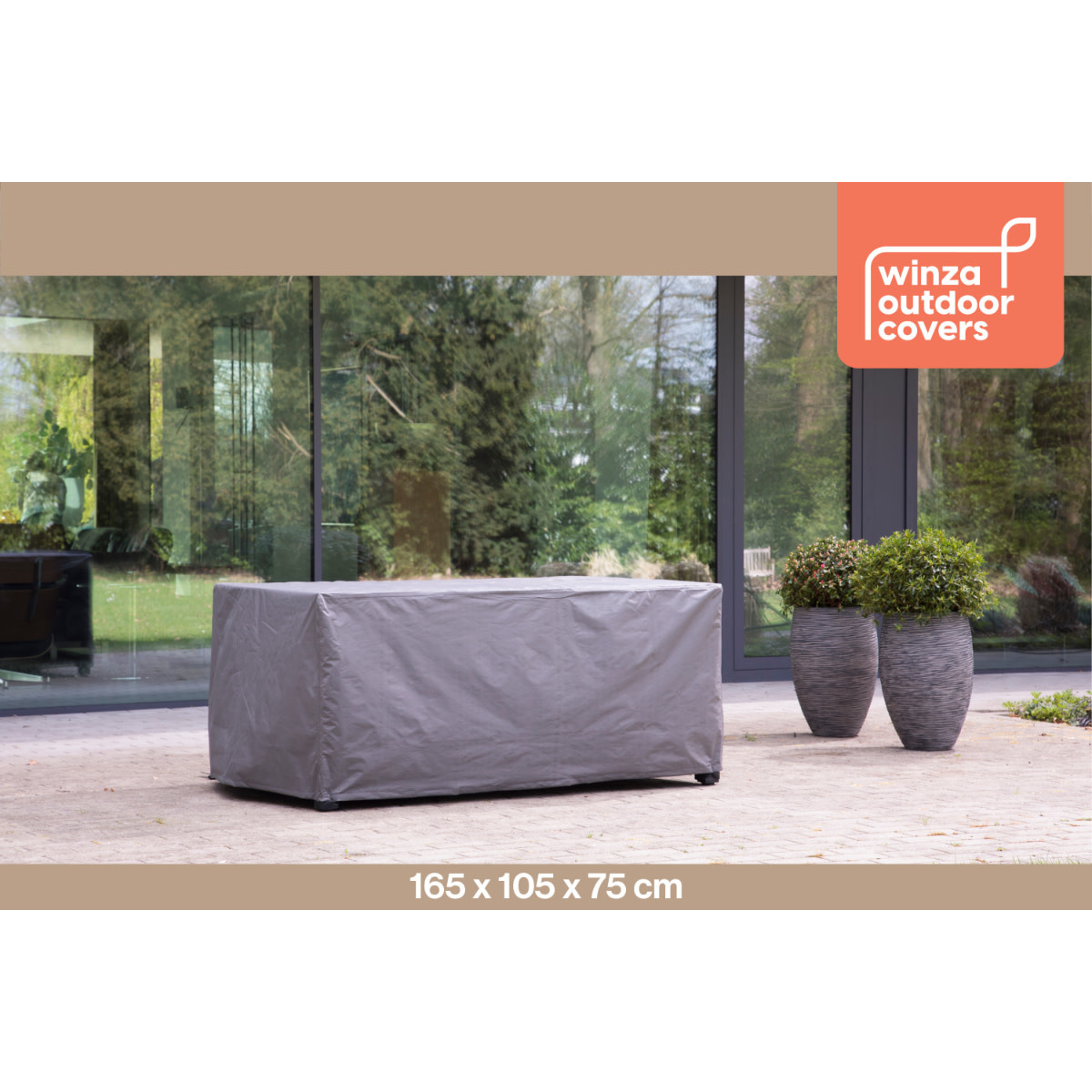 WINZA OUTDOOR COVERS Premium beschermhoes tafel tot 160cm, 165x105x75cm - art. 10779