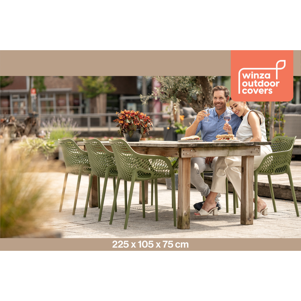 WINZA OUTDOOR COVERS Premium Tafelhoes maat 225x105x75 cm