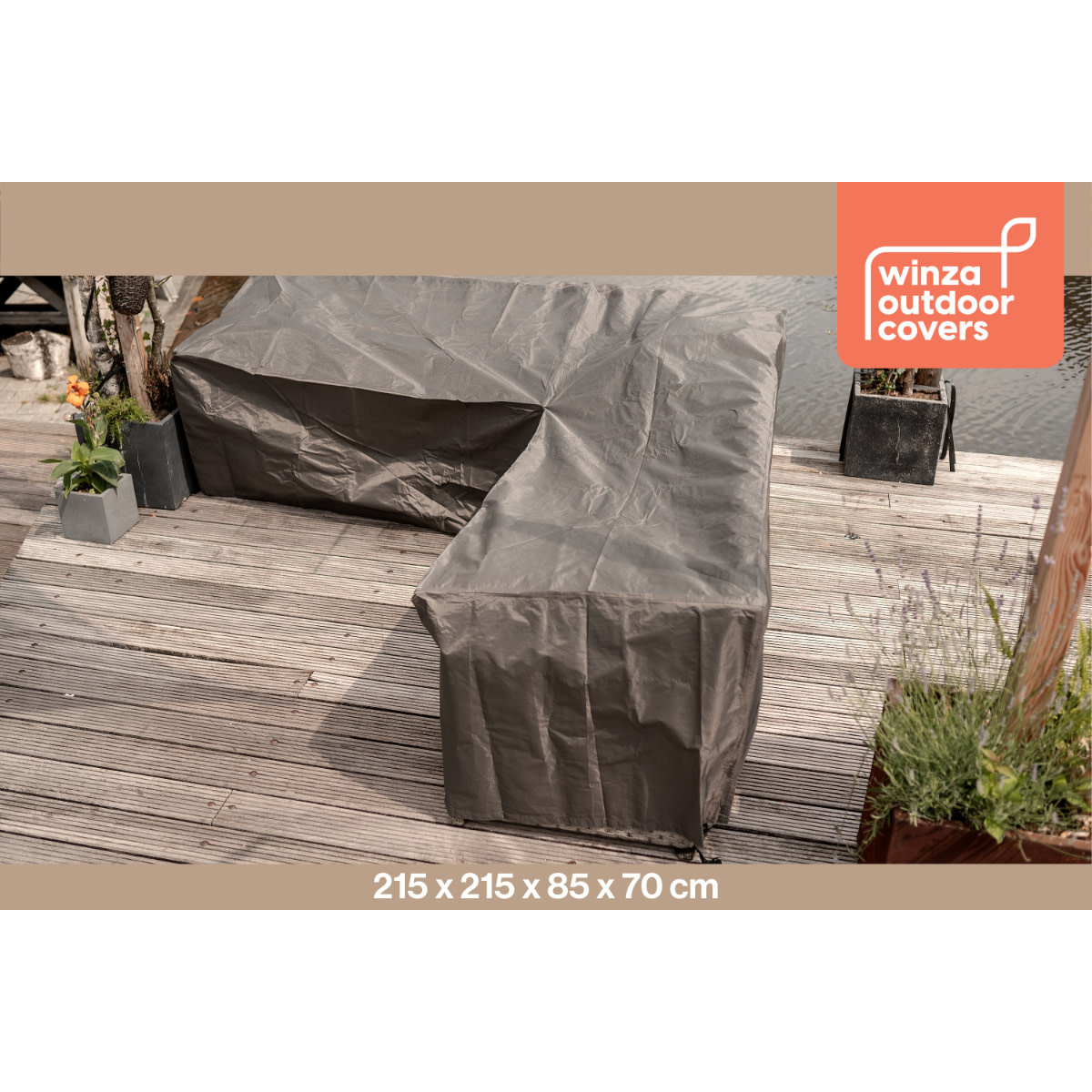 WINZA OUTDOOR COVERS Premium L-vormige Loungeset beschermhoes maat 215x215x85x70 cm art.10892