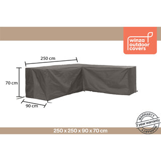 Outdoor covers WINZA OUTDOOR COVER Premium L-Vormig Loungeset beschermhoes in de maat 250x250x90x70 cm.