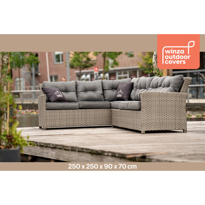 WINZA OUTDOOR COVER Premium L-Shaped Lounge set protective cover in size 250x250x90x70 cm.