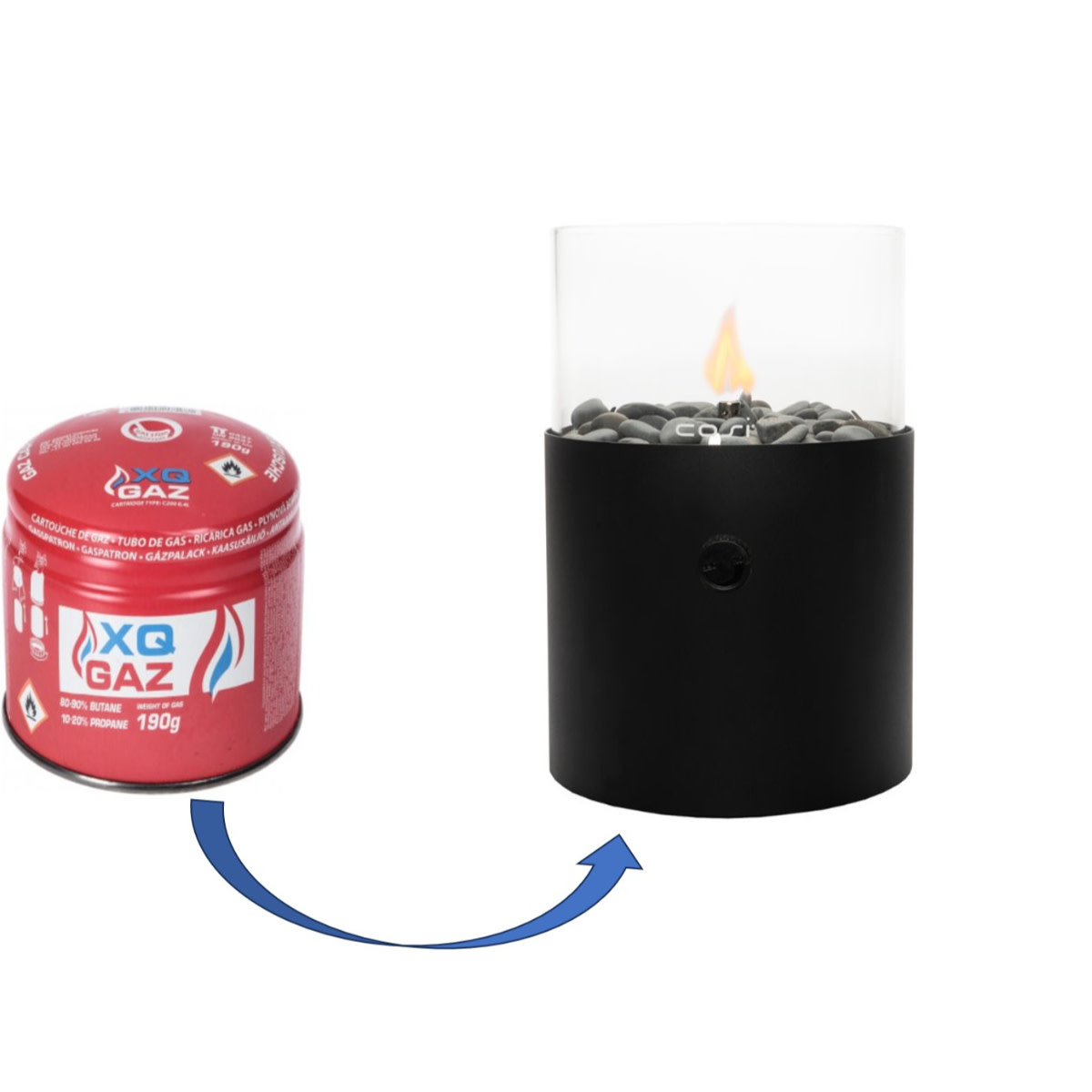 Gas cartridge Propane/Butane 190gram 400ml for universal usage EN417